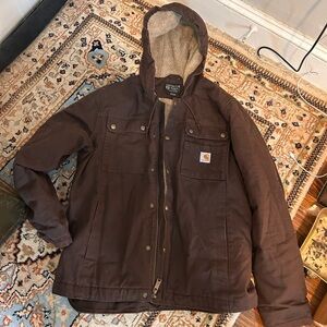 Carhartt Brown Sherpa-Lined Coat